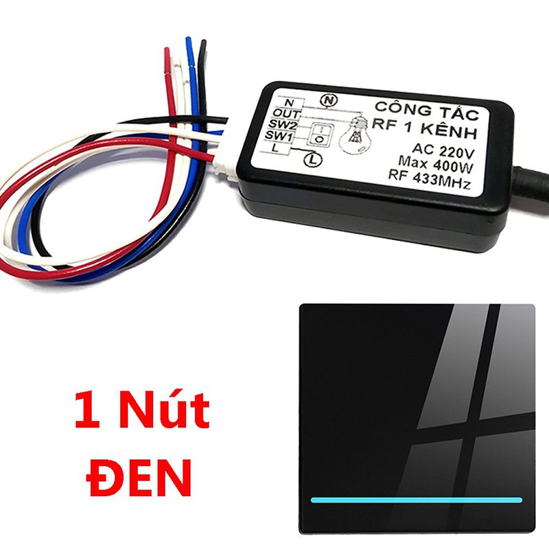 Nút công tắc điều khiển từ xa dán tường không dây RF 433MHz, Điều khiển không dây RF