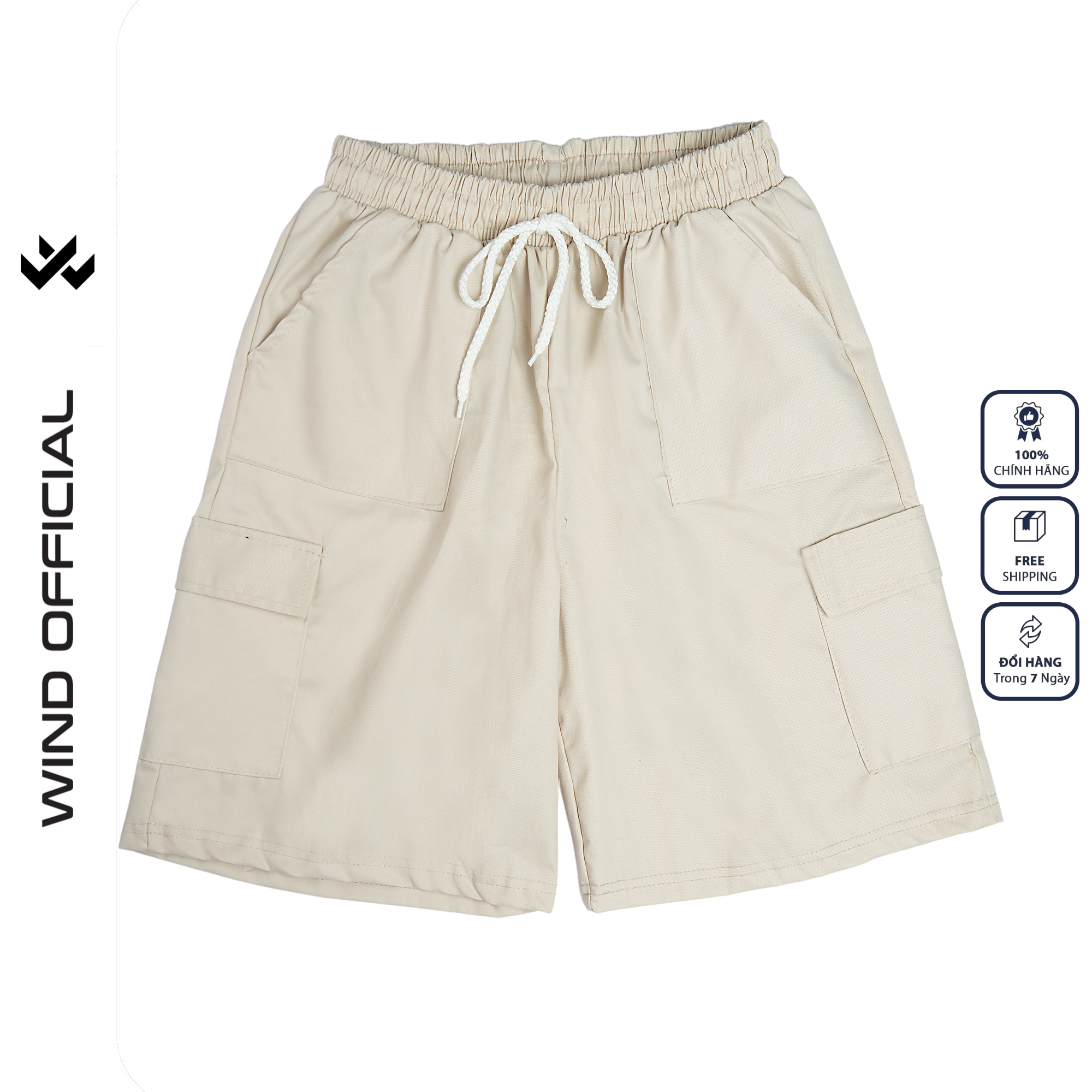 Quần short ngố kaki túi hộp Wind nam nữ Trơn sort nam nữ phong cách ulzzang