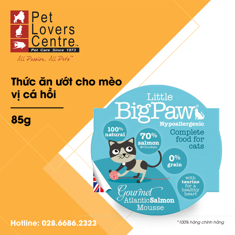 Thức ăn ướt cho mèo LITTLE BIG PAW POT GOURMET ATLANTIC SALMON MOUSSE (HYPOALLERGENIC) 85g