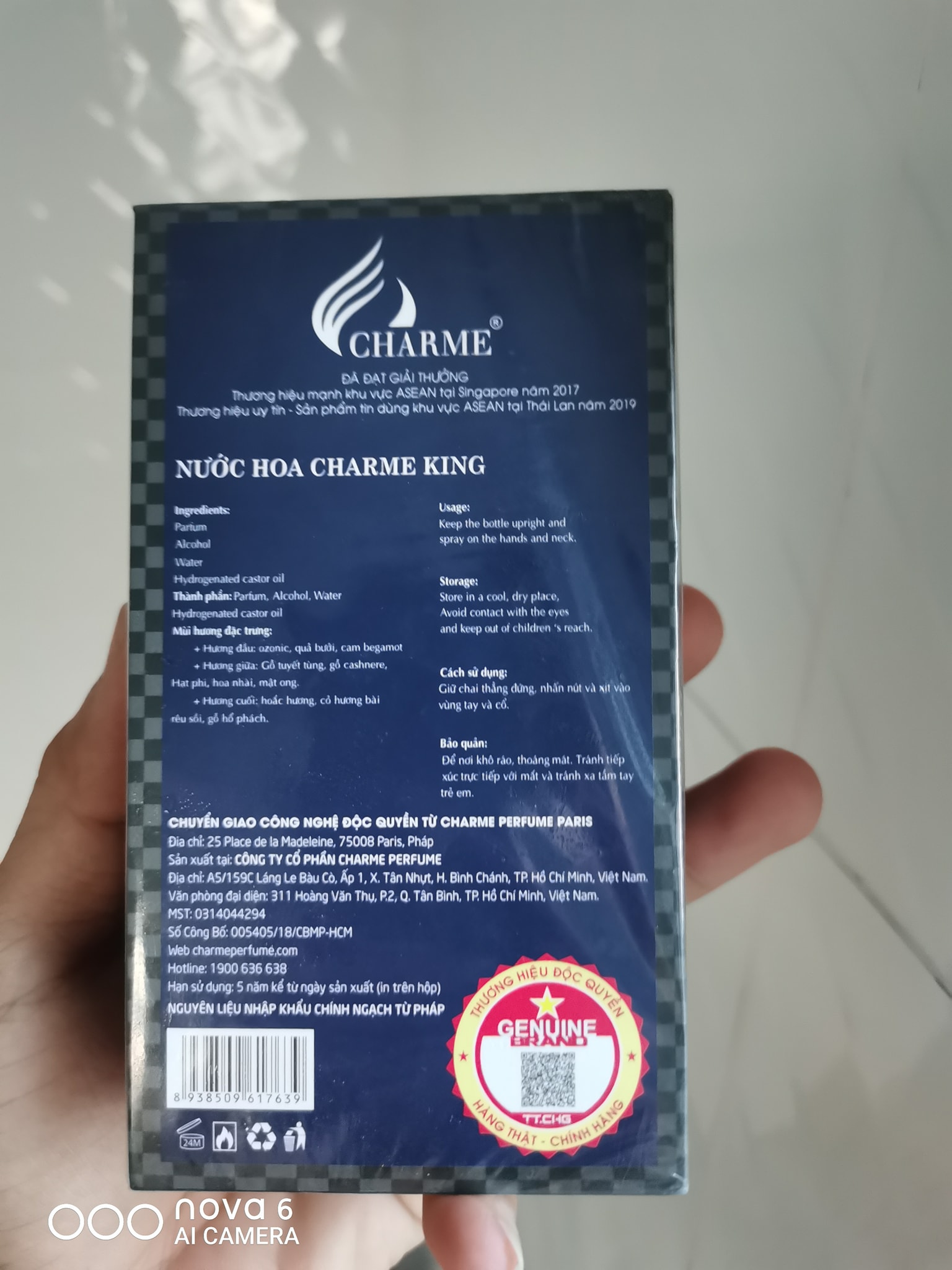 Nước Hoa Nam King 60ml Lịch Lãm , Quyến Rũ