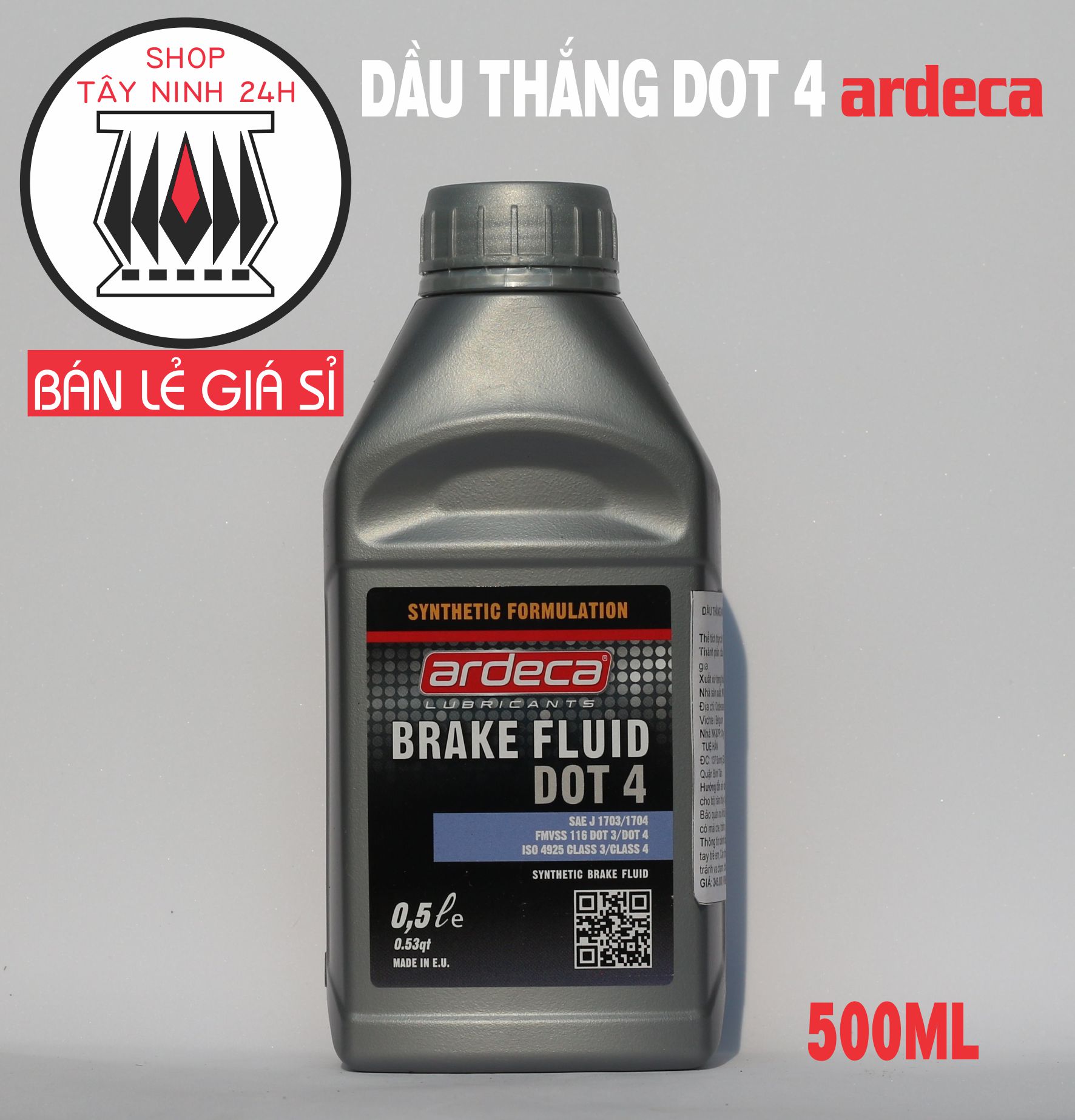 Dầu thắng DOT 4 ARDECA 500ml nhập khẩu BỈ