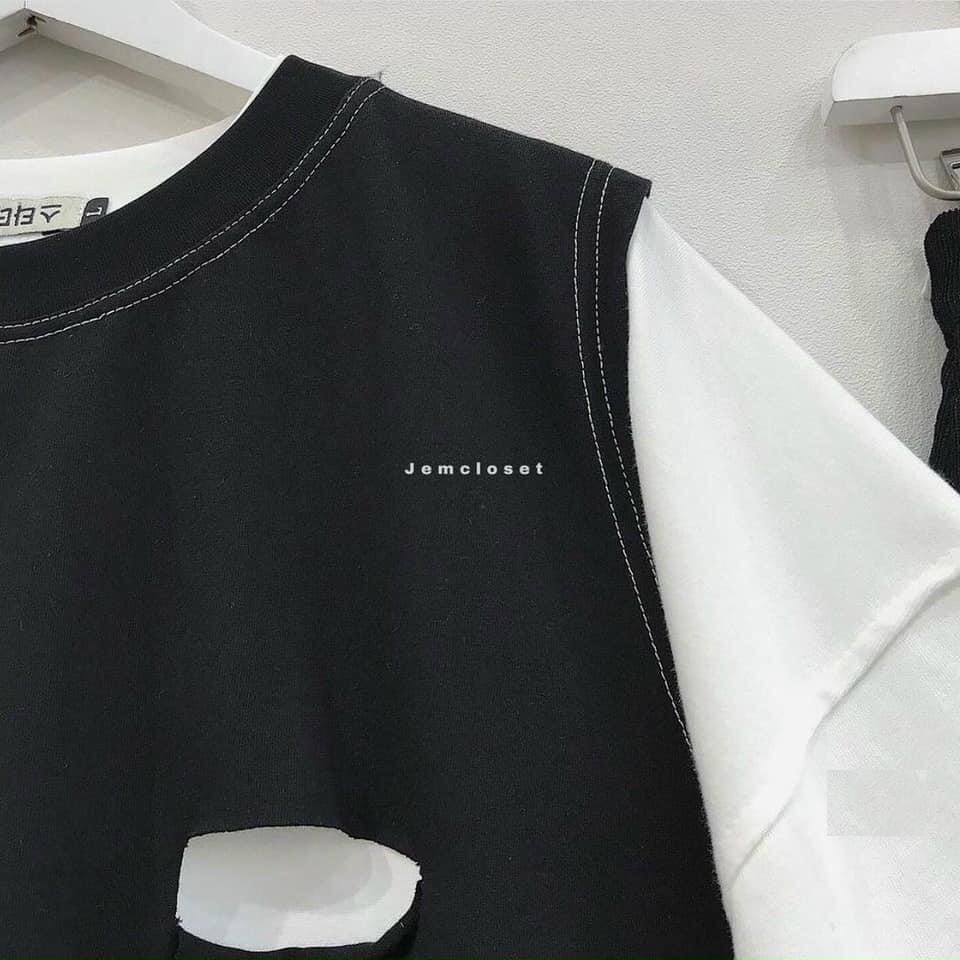 Áo gile đen unisex style Hàn Quốc (kèm áo trong)