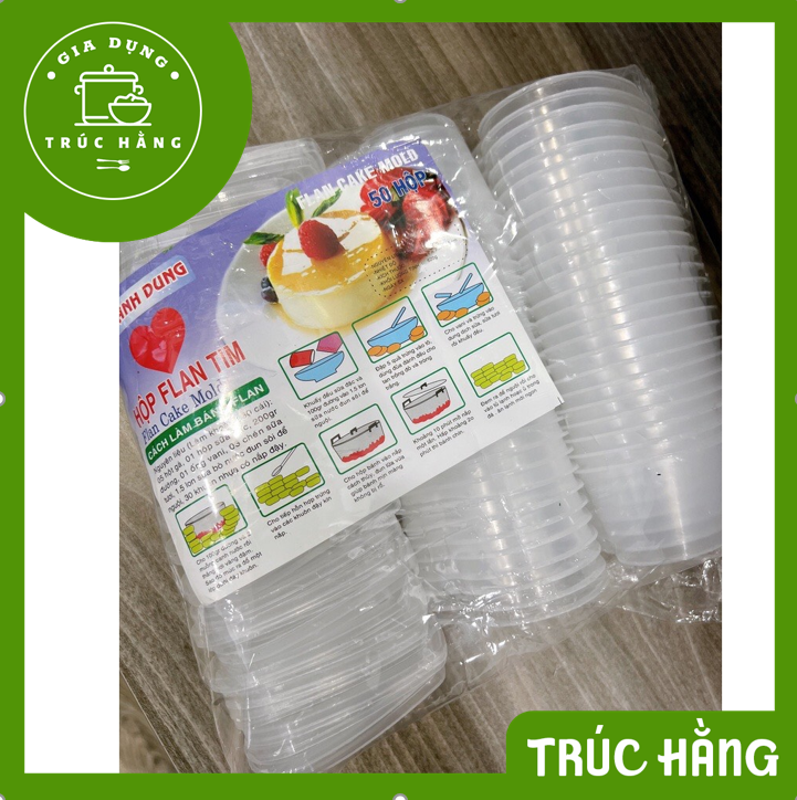 Hũ làm bánh flan - Hũ rau câu trái tim có nắp Thanh Dung 100ml