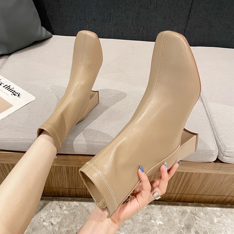 ✾♝◘ (FULLBOX) Bốt Nữ Hàn Quốc AAA2 Dọc Giữa Da Mềm Kiểu Dáng Công Sở Hotrend
