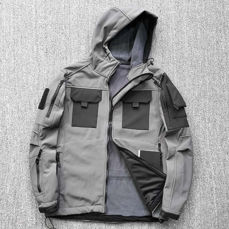 Áo Khoác Chiến Thuật, Áo Khoác Tactical Hai Lớp Lót Nỉ Vải Trượt Nước (007)