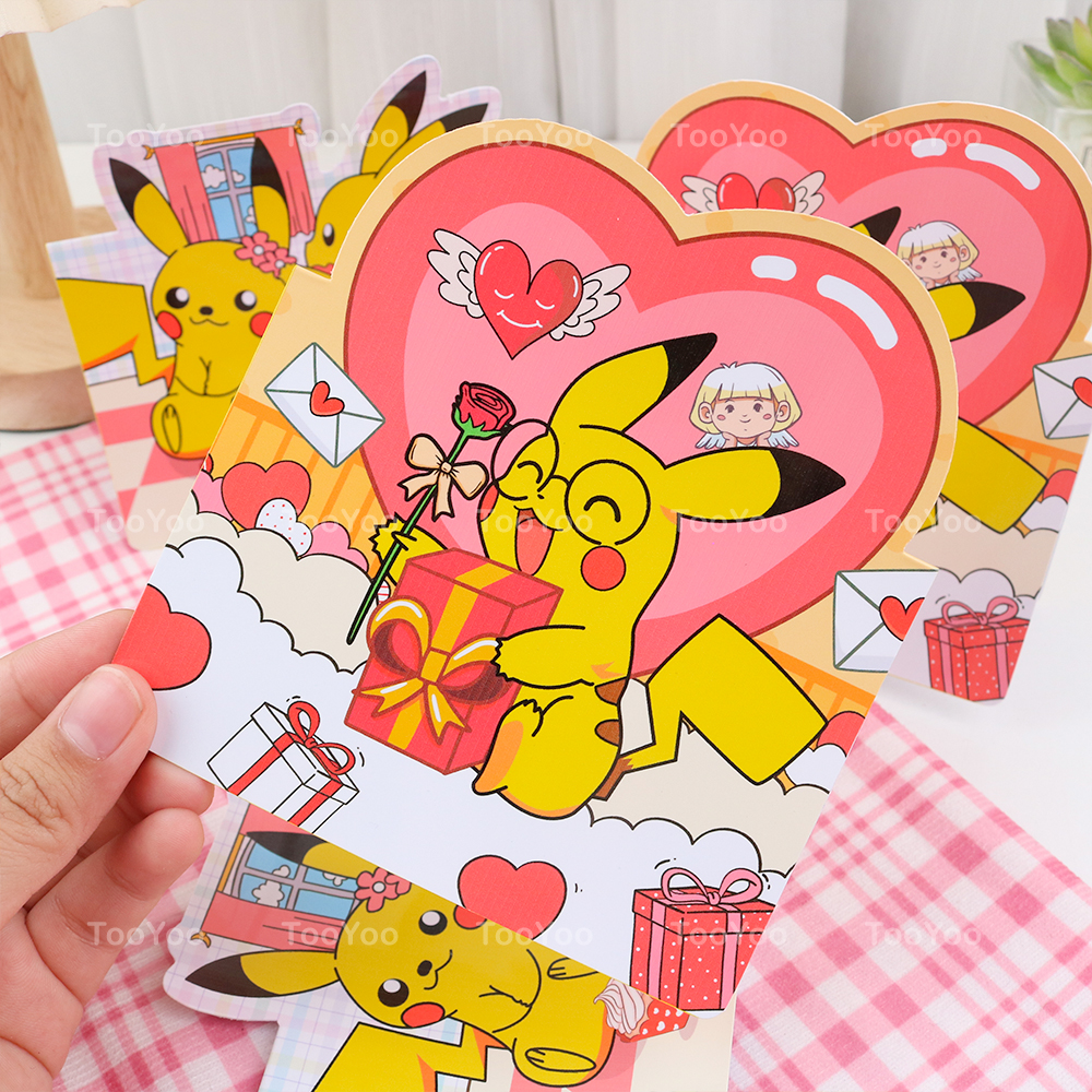Thiệp tình yêu Pikachu dễ thương cute PK0115
