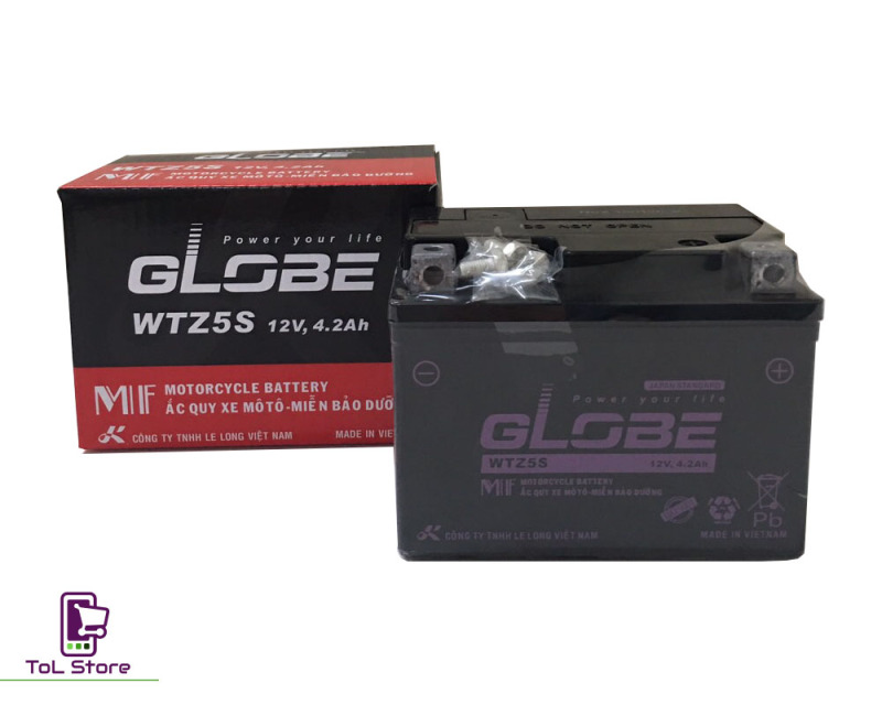 Ắc quy xe máy GLOBE WTZ5S (12V - 4.2Ah)