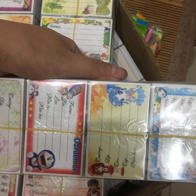 1000 Nhãn Vở Có Keo Dán Sẵn Nhãn Vở Học Sinh
