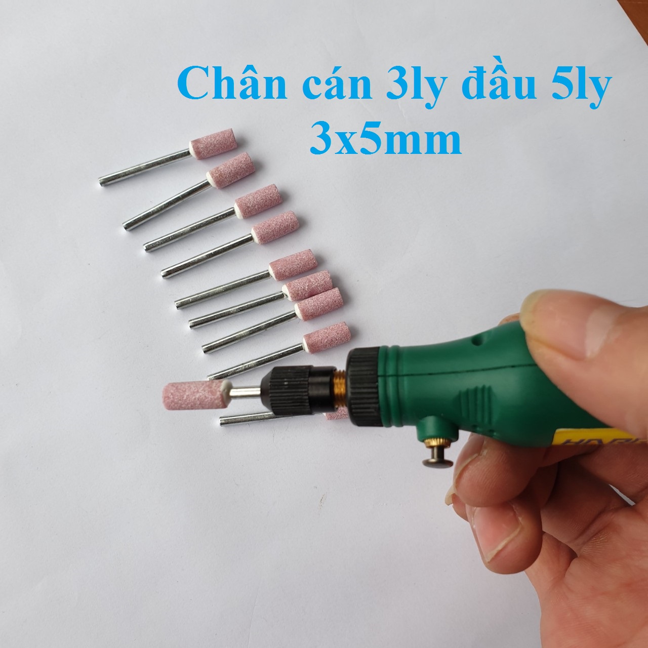 Mũi đá mài mini 3ly - đá mài hình trụ 3x5mm dùng cho máy mài khắc mini