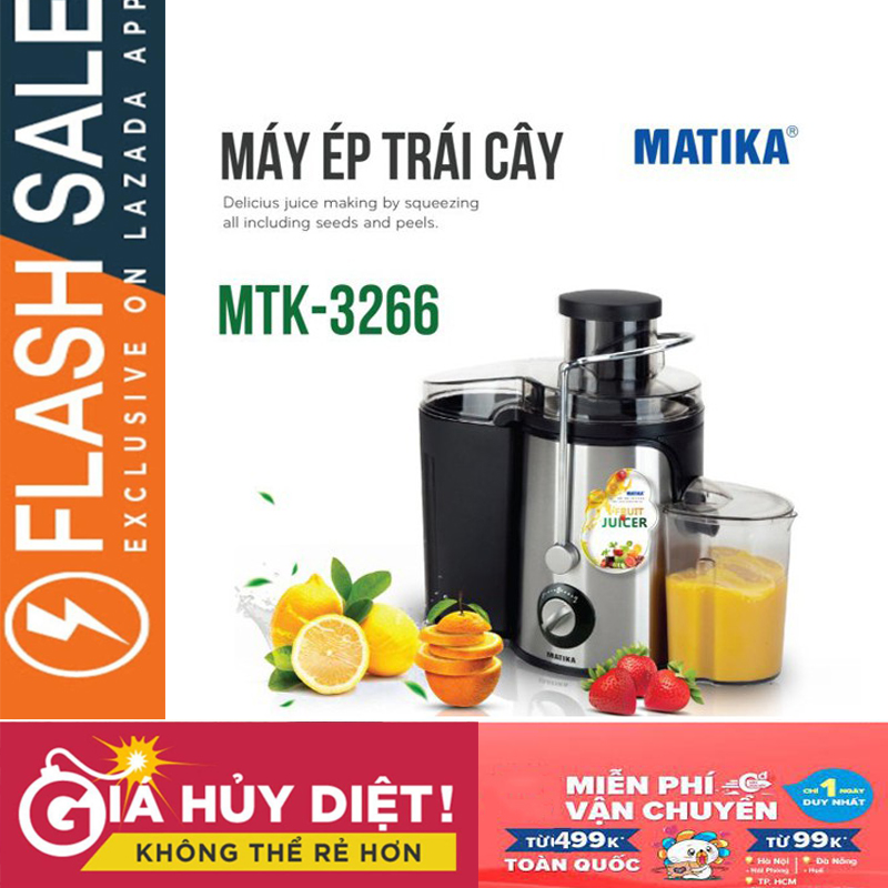 [HCM]【Bảo hành 12 tháng】Máy Ép Trái Cây Công Xuất Lớn Hàng Nhật Máy Ép Nước Hoa Quả  Máy Ép Trái Cây Matika MTK-3266 Sở Hữu Thiết Kế Nhỏ Gọn Lưỡi Dao Lưới Lọc Thép Không Gỉ Thân Máy Chắc Chắn Chống Xước Cực Dễ Vệ Sinh..