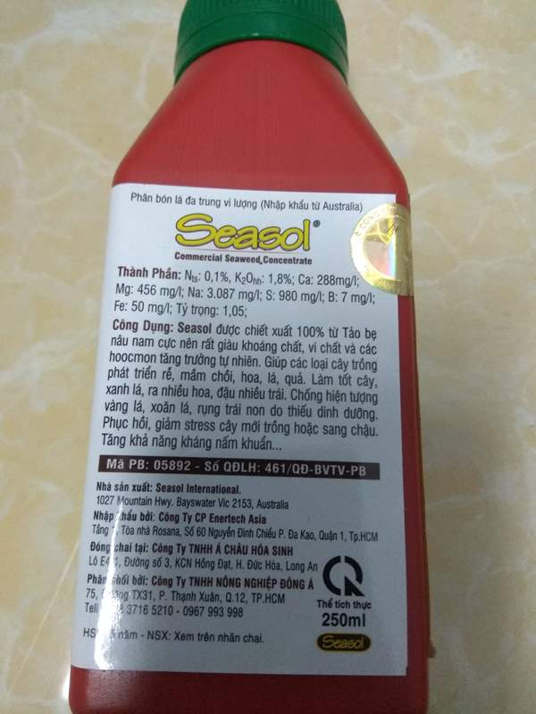 Phân bón lá SEASOL - Chai 250ml