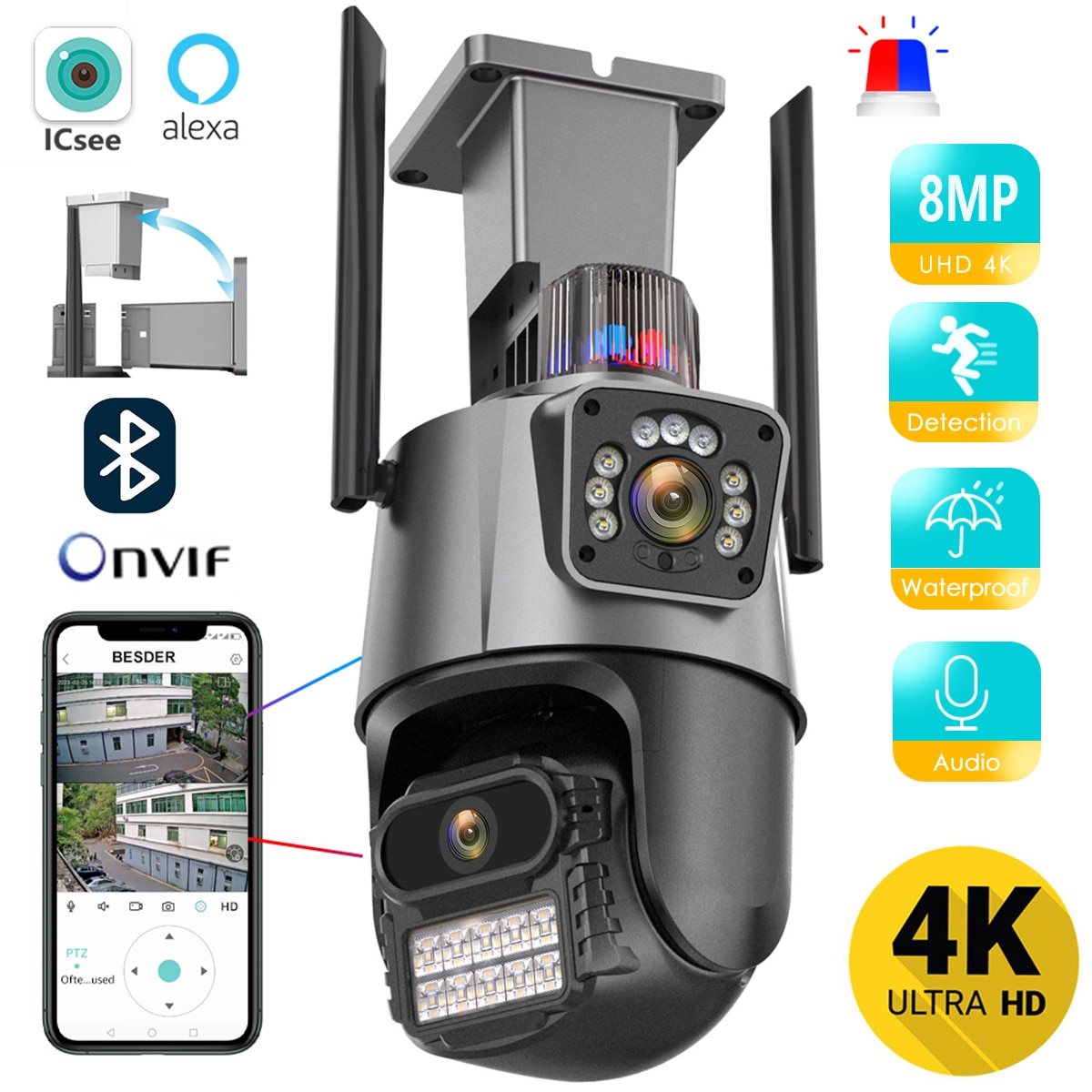 Camera Ezviz W9 Pro 2 Mắt Xoay Ngang Dọc 4K FULLHD 8MP Camera Chống Trộm Camera Wifi Quay Quét Ngoài Trời Tầm Nhìn Ban Đêm Đàm Thoại Âm Thanh Hai Chiều Phát Hiện Chuyển Động Âm Thanh Cảnh Báo Bảo Hành 1 Năm.