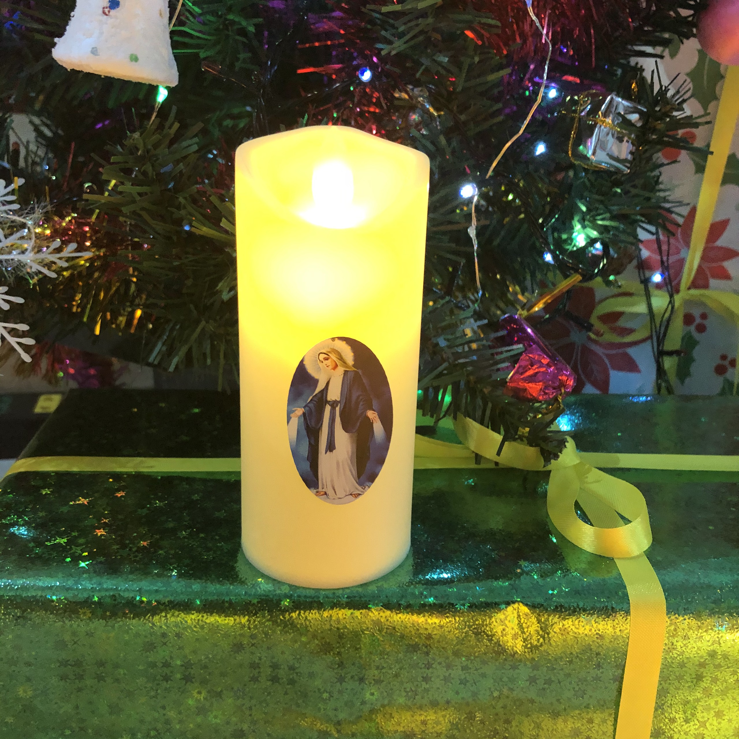 Nến công giáo chạy pin để ban thờ chúa,nến điện tử hình chúa Giê Su, đức mẹ< giá 1 cây nến>