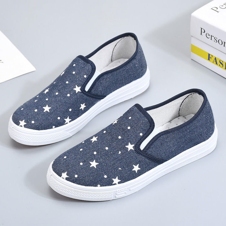 GAIC Store ISS714 Giày thể thao nữ, giày học sinh, giày vải, giày nữ một bước, giày nữ đế bệt