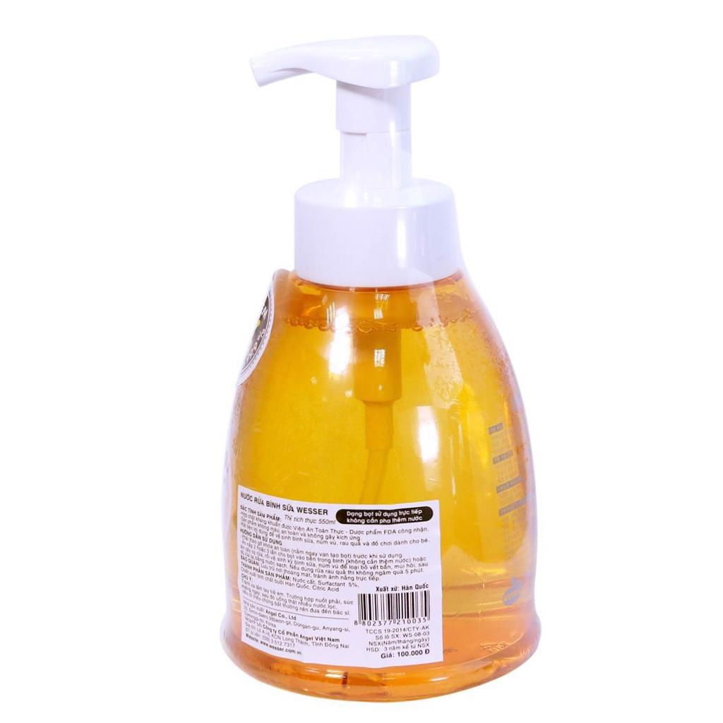 Dung Dịch Vệ Sinh Bình Sữa Wesser Dạng Chai 500ml
