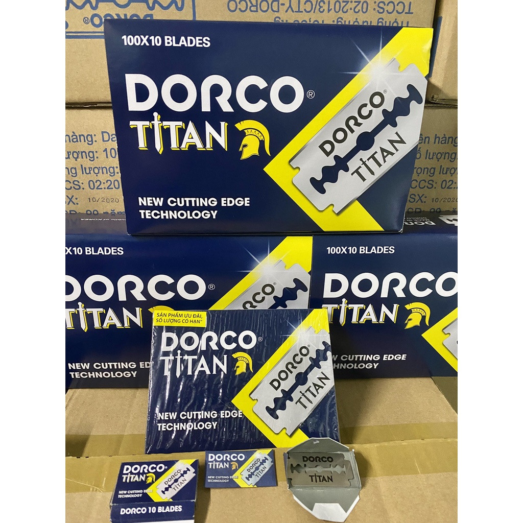 Lưỡi dao cạo râu dorco titan chính hãng - hộp 100 lưỡi