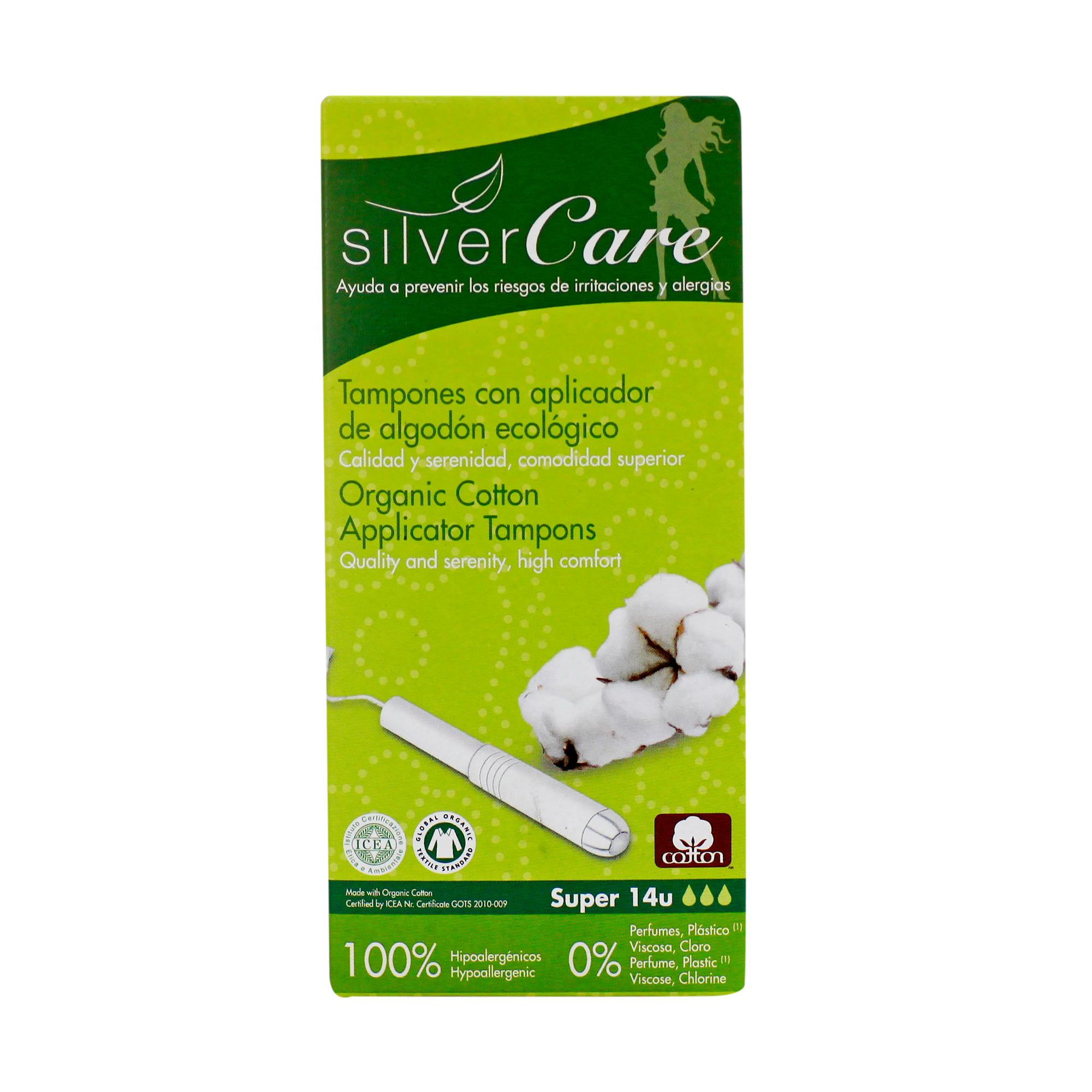 [Hoàn Tiền 15%]Tampon hữu cơ có cần đẩy Silvercare