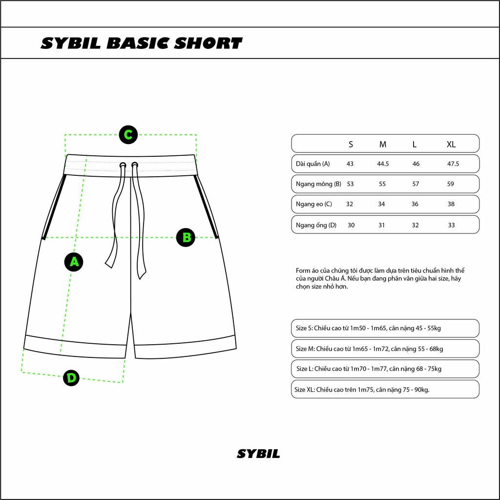 SYBIL BASIC SHORT - Quần short đùi Nỉ Da Cá  Cotton Dày Dặn Form Unisex