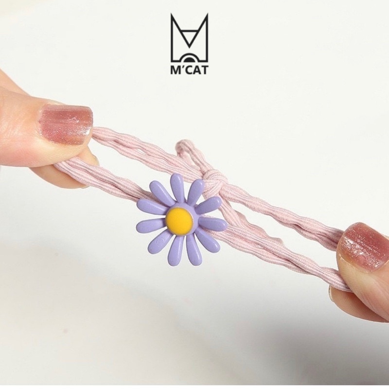 Set 5 Chiếc Cột Tóc Hoa Cúc Phụ Kiện Tóc Dễ Thương Nhiều Màu
