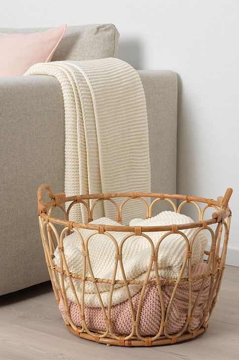 GIÁ THANH LÝ Sọt Mây Siêu Xinh Xắn Hàng Xuất Khẩu Đựng Đồ Chơi Trang Trí Nhà Cửa Kích Thước D54 * H39 cm Vintage Boho Giá Xuất Khẩu