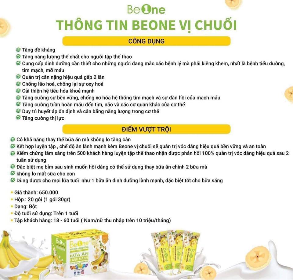 Ngũ cốc BEONE vị chuối