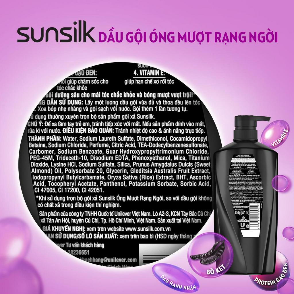 DẦU GỘI SUNSILK CHAI ĐEN 650G