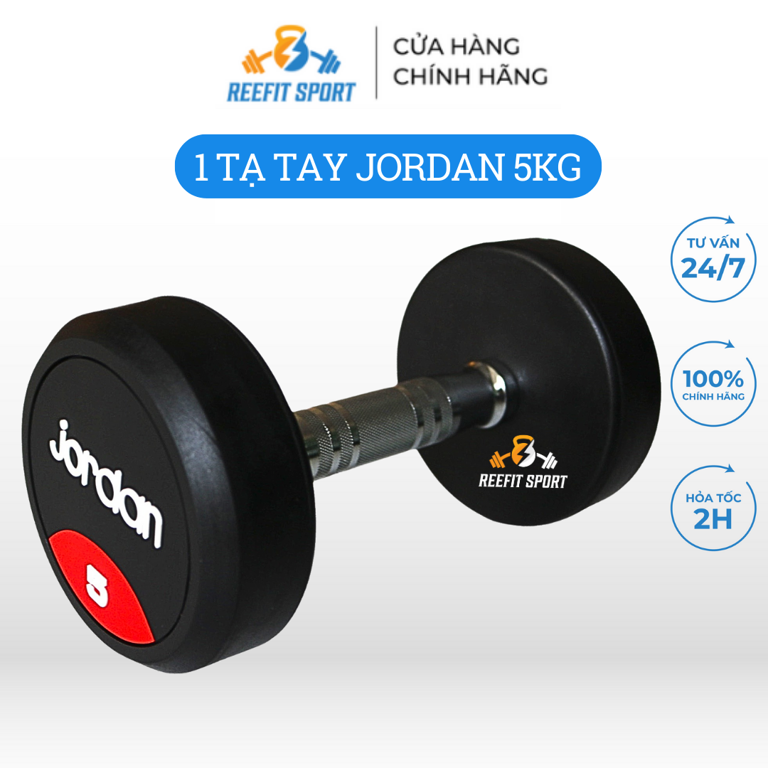 Tạ tay cao su Jordan 5kg cao cấp (1 cục)