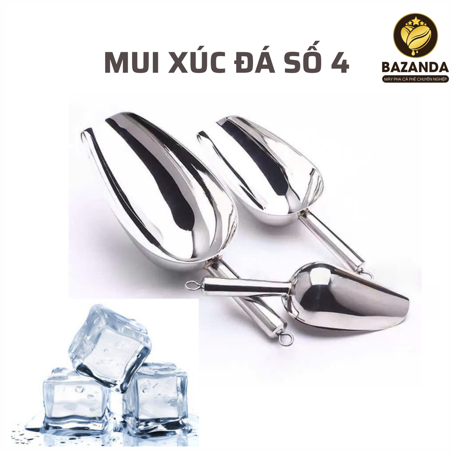 Xúc đá inox 304 số 4 (Cỡ trung)