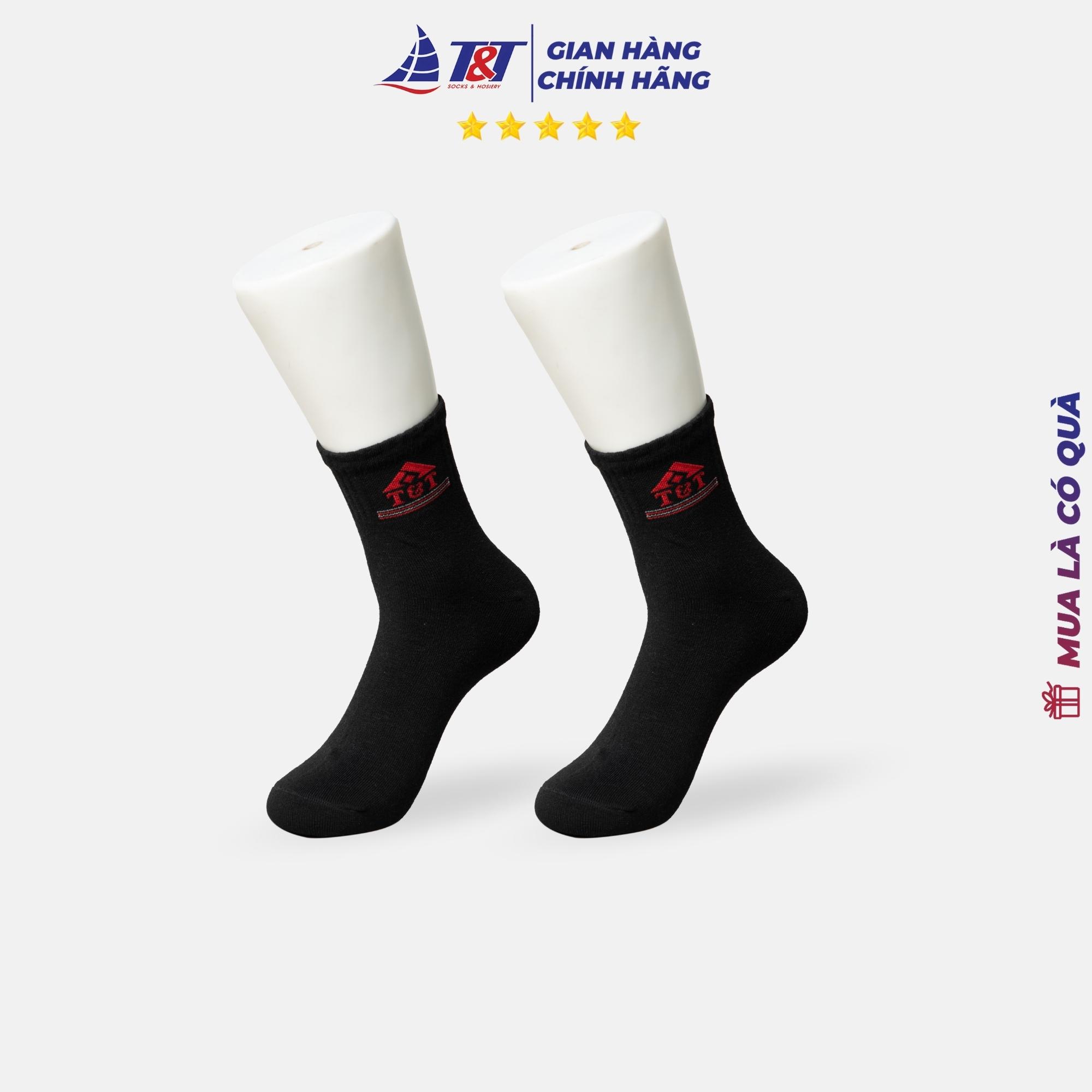 Tất Nam cổ trung logo T&T SOCKS - NAM 401