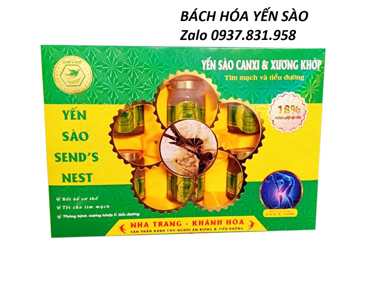 NƯỚC YẾN SÀO SENDS NEST DÀNH CHO TIỂU ĐƯỜNG 18% TỔ YẾN dành cho người ăn kiêng hay bị bệnh