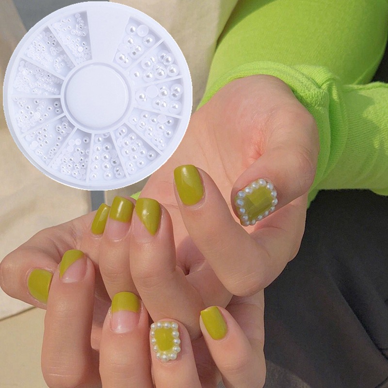 Set ngọc trai nửa trang trí móng