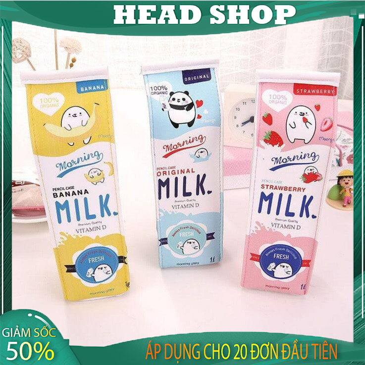 Túi bút, hộp đựng bút hình hộp sữa dễ thương HEADSHOP
