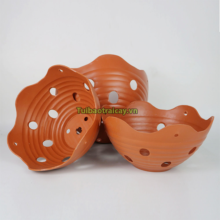 Giỏ trồng lan giả gốm phi 23cm - cn26