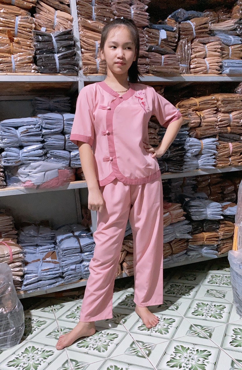 đồ lam cho bé đi chùa vải mềm mát thấm mồ hôi