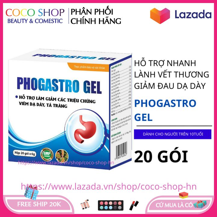Gel dạ dày nghệ mật ong hoàn toàn thảo dược Phosgastro Gel hộp 20 gói x 6gam