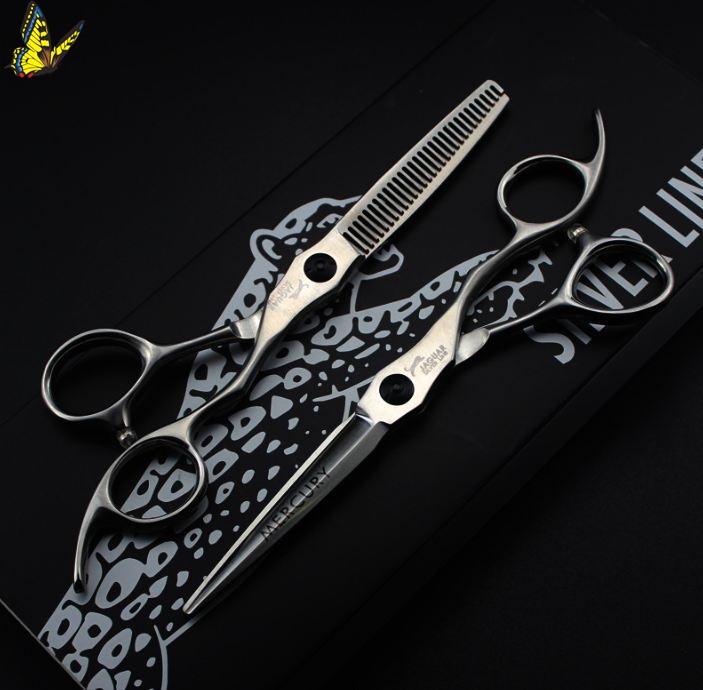 Bộ kéo cắt tóc con báo siêu bén (mua 2 cây kéo được tặng 1 chỉnh kéo 1 dầu tra kéo lược toni guy)