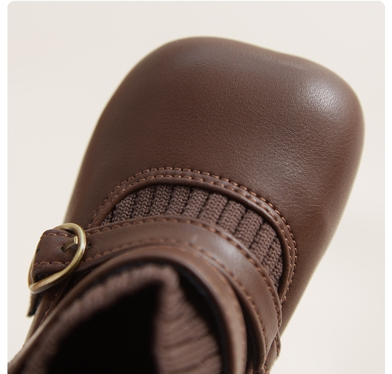 giày boot bốt cao cổ nữ giày bốt bé gái dây nịt thắt lưng khóa cài da pu