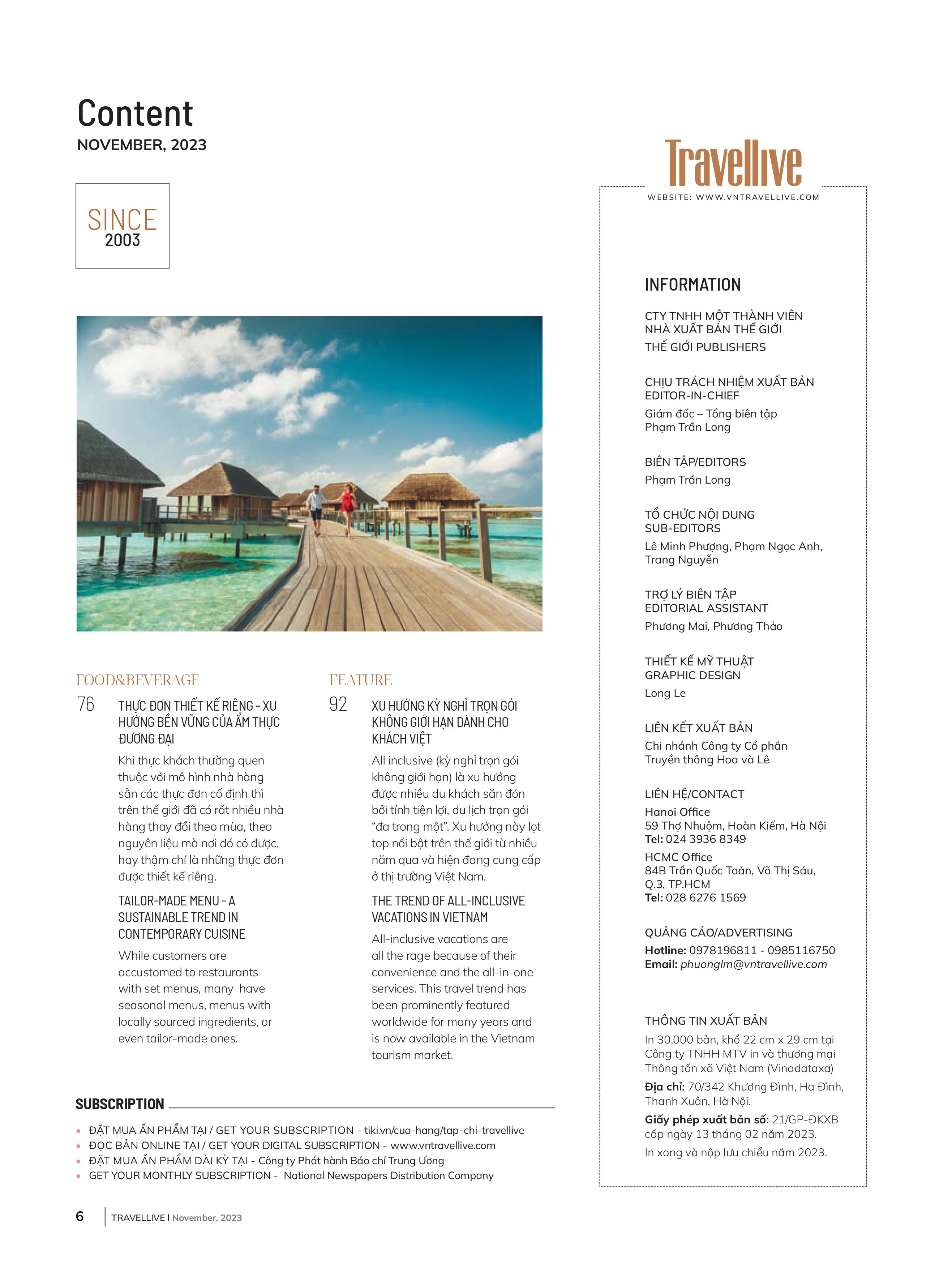 ẤN PHẨM TRAVELLIVE THÁNG 11.2023