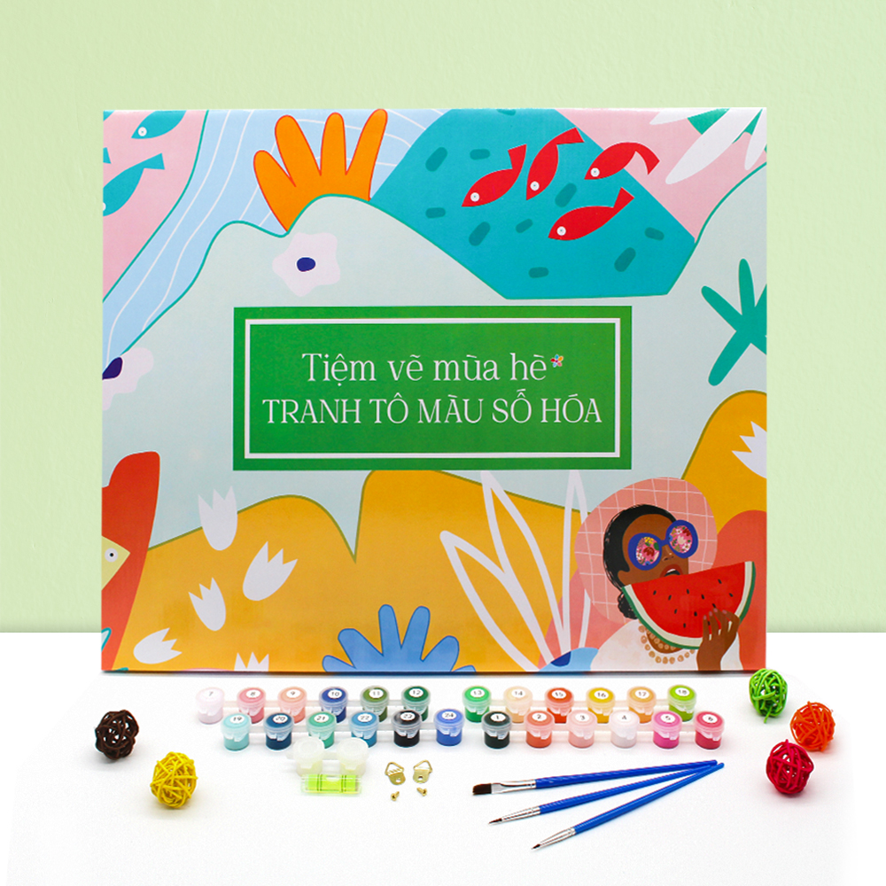 ✅Tranh số hóa Sen trắng đã căng khung 40x50cm