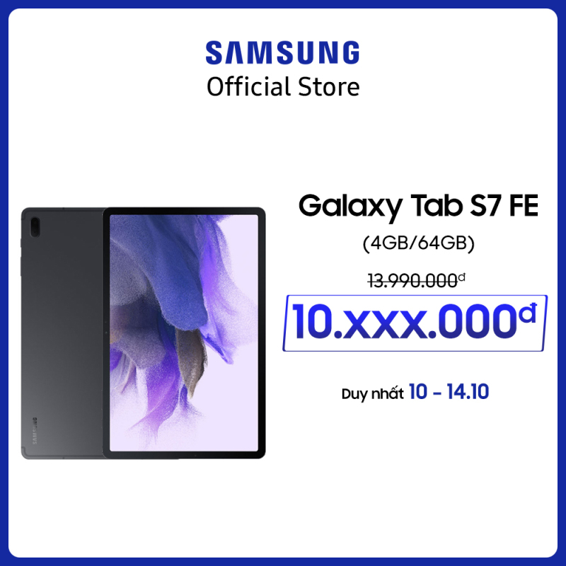 Máy tính bảng Samsung Galaxy Tab S7 FE - Tặng bookcover - Bảo hành chính hãng 12 tháng (Không tặng kèm bàn phím) chính hãng
