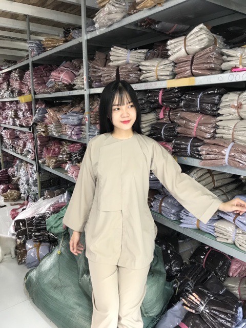 Đồ lam đi chùa BỘ VẠT HÒ NAM NỮ - Bộ đồ đi chùa Vải Kate Cotton Mịn Thoáng mát Thấm hút tốt - Quần áo lam Phật tử đi chùa Giản dị kín đáo - Pháp phục phật giáo - BVHAN - Anle Store