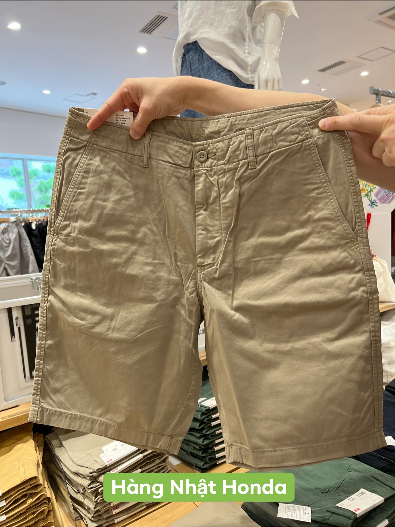 [Auth Uniqlo] Quần Short Chino Chất Cotton Mịn Nam- Tag Nhật