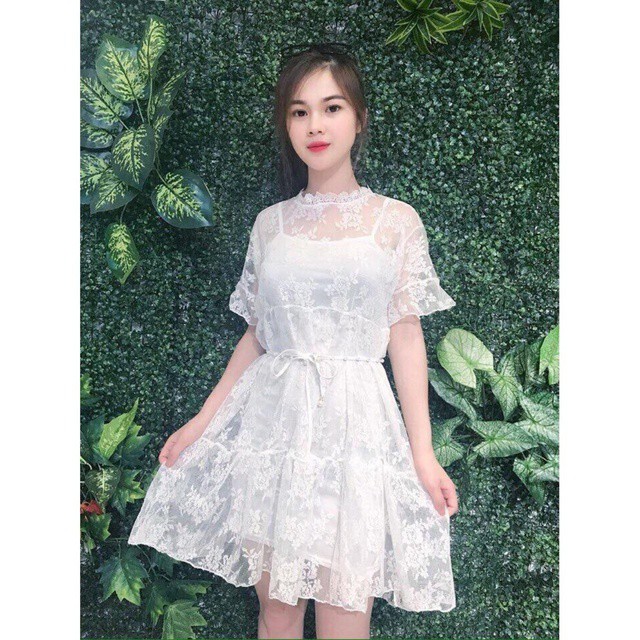 Váy Ren Tiểu Thư Có Lớp Lót [Kèm Ảnh thật]
