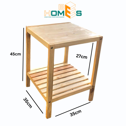 Kệ tab gỗ đầu giường mặt ván 2 tầng Behomes