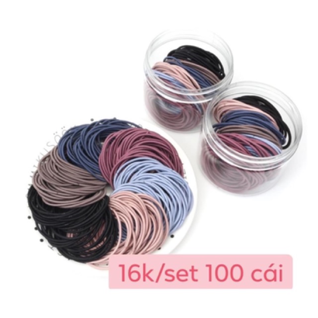 Set chun buộc tóc 100 cái
