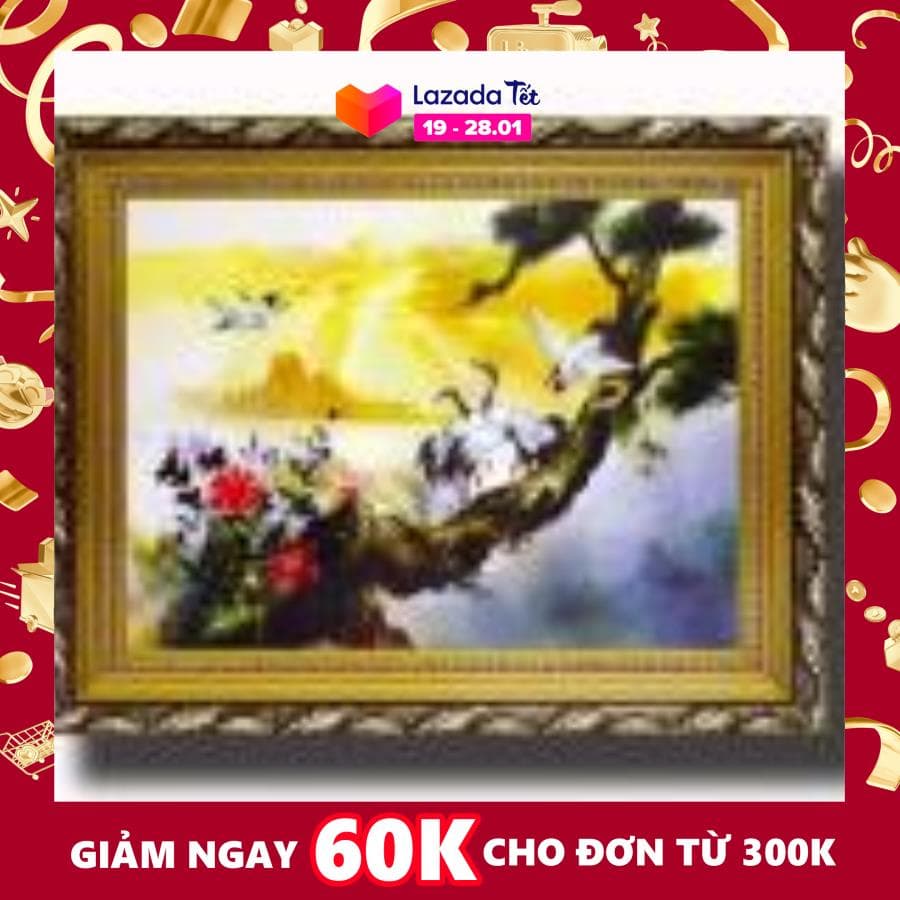 Tranh treo tường - Lộc Hạc Phú Quý 01 - Tranh Mỹ Thuật Minh Hiền