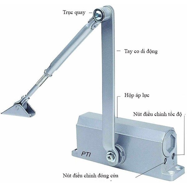 Tay co thủy lực đóng cửa tự động ELEYA dừng 90 độ