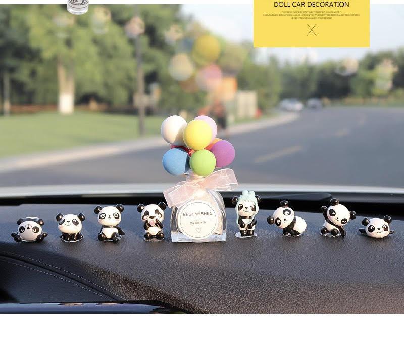 Decor gấu trúc dễ thương trang trí taplo ô tô, phụ kiện xe hơi sáng tạo, hoặc để bàn làm việc có tặng kèm sáp thơm