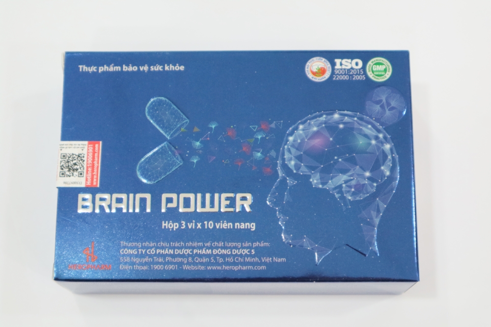 BRAIN POWER Hoạt huyết dưỡng não giảm các triệu chứng hoa mắt, chóng mặt, đau đầu.