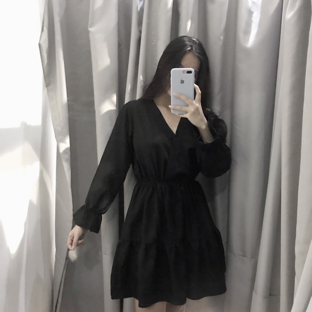 ĐẦM ĐẮP CHÉO BO TAY CẶP NGẮN + DÀI